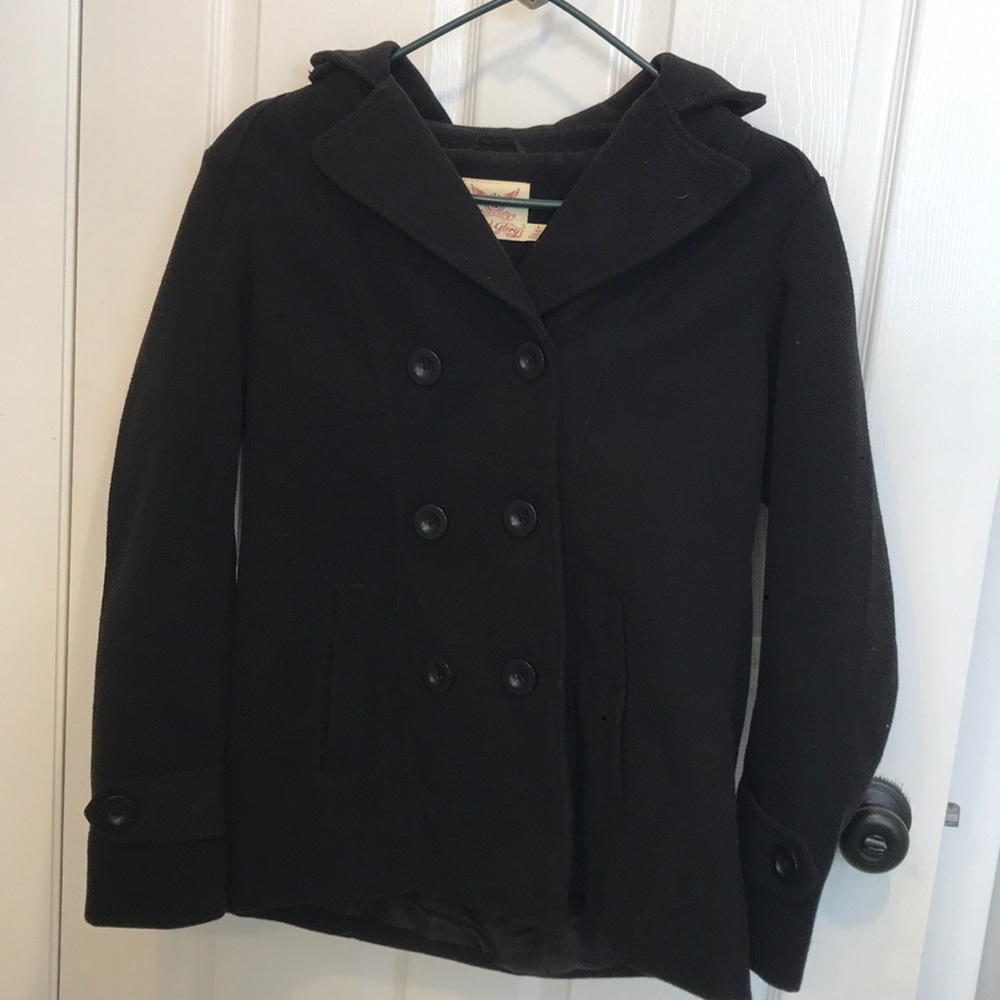 Faded Glory Black Pea Coat *never worn*